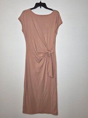 NWT Lauren Ralph Lauren Women's Tie-Front Jersey Boatneck Midi Dress